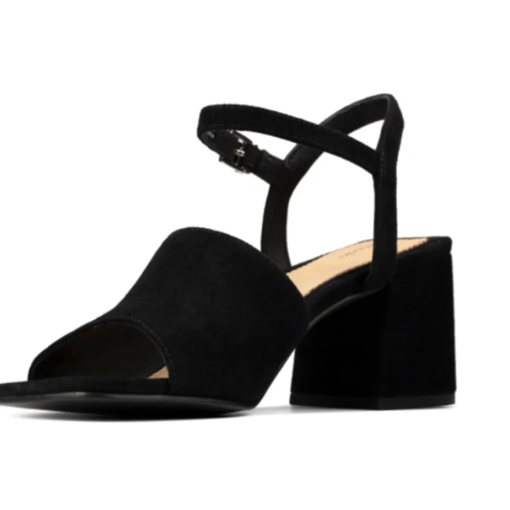COPY - Clarks Sheer Sandal in Black Suede